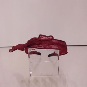 Red lace Alice band with bow
